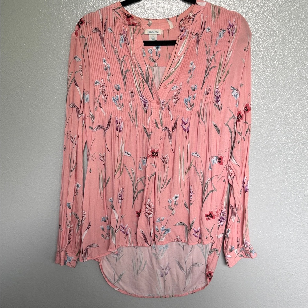 Sundance Blush Floral Top small high low